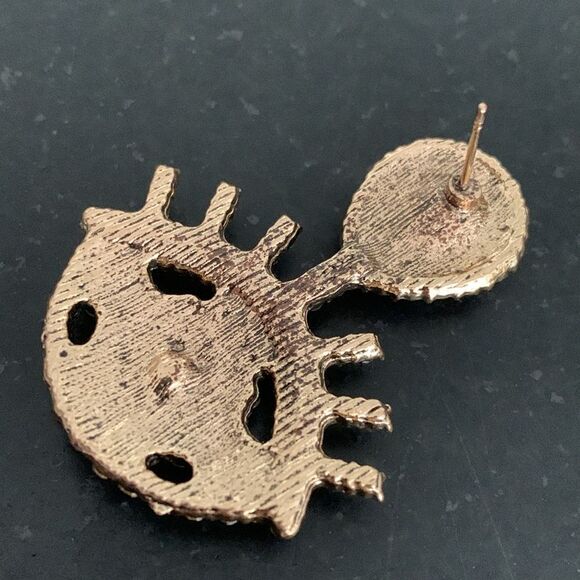 Colorful Eye Mosaic Crystal Rhinestone Earrings, Evil Eye Studs, Pink Protection - Picture 11 of 11